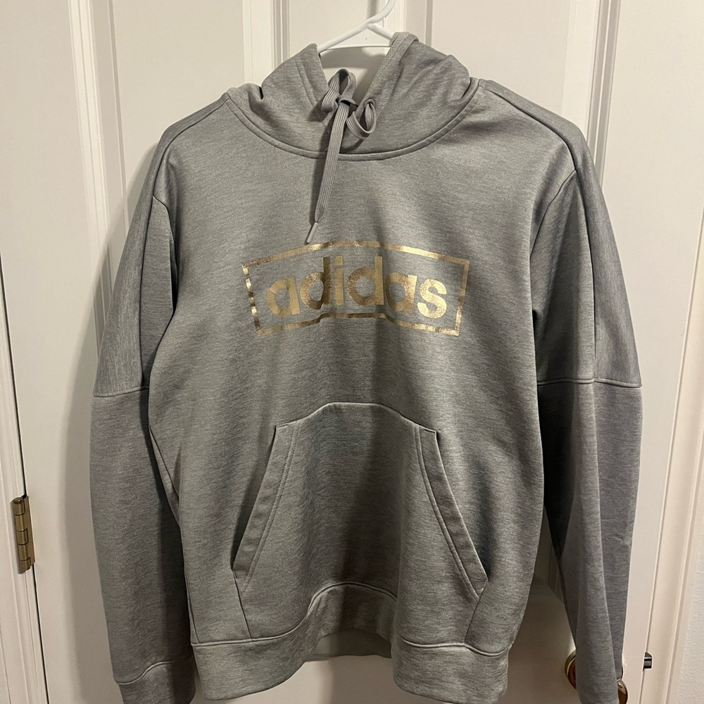 Adidas Gray and Gold Sweater with Logo